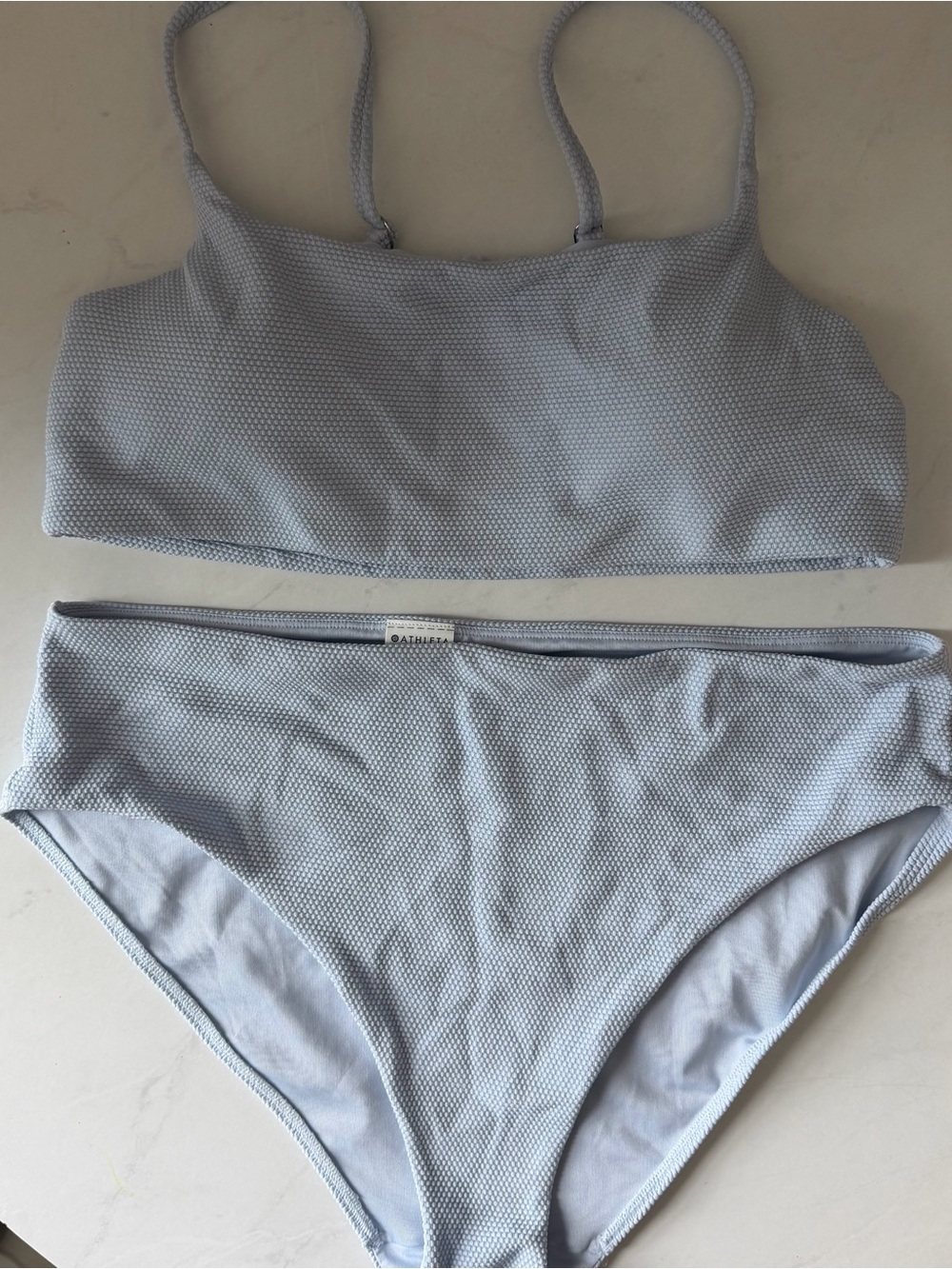Athleta Pale Blue Textured Bikini Set